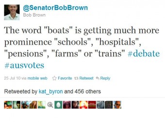 Tweet Boba Browna nt. słowa "łódka".