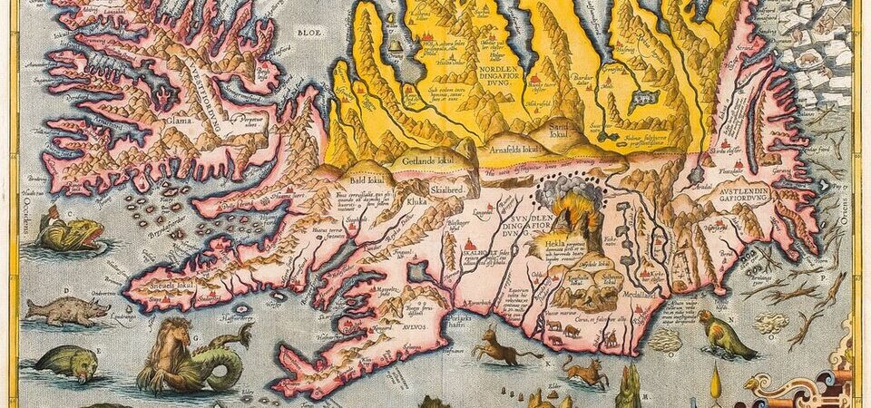 Islandia, Abraham Ortelius, r. 1585, miedzioryt