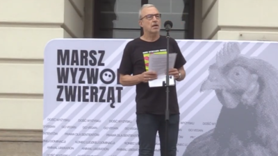 Prof. Andrzej Elżanowski na Marszu Wyzwolenia Zwierząt 2025