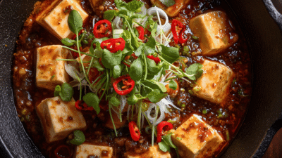 danie tofu na talerzu