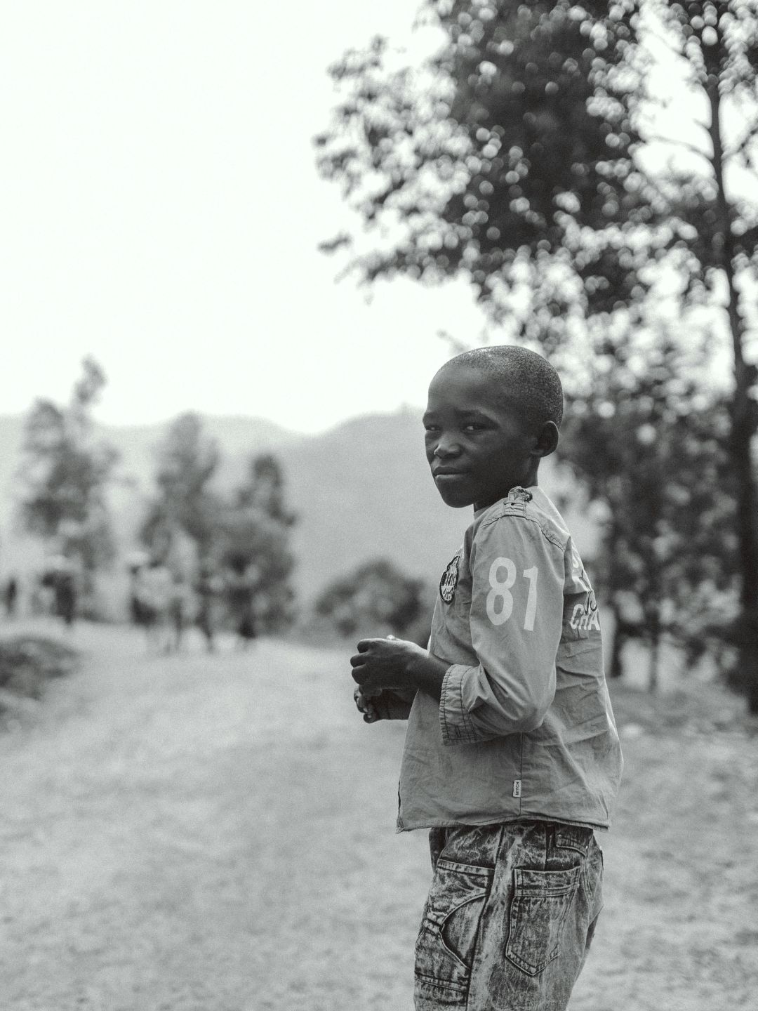 Monochrome portrait of a child