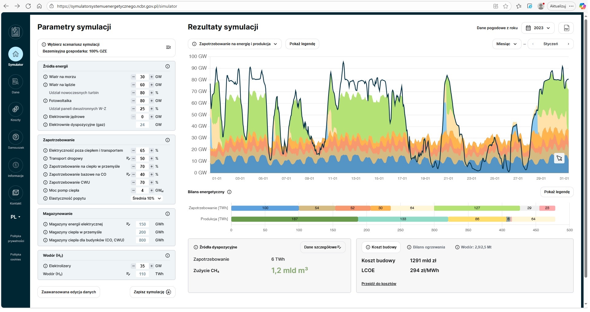 NCBR uruchomiło nowy Symulator Polskiego Systemu Energetycznego, dzięki któremu każdy – od obywatela po decydenta – może zaprojektować własny system oparty na OZE.